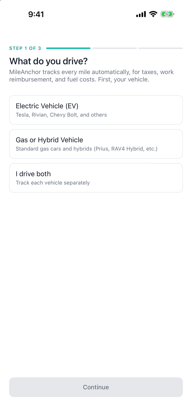 Choosing between an electric vehicle, a gas or hybrid vehicle, or both